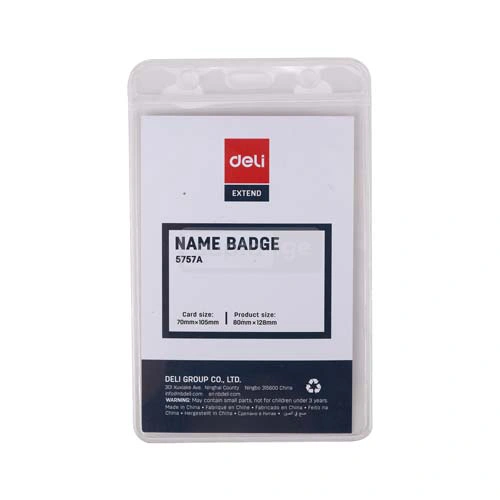 DELI-დელი ბეიჯი ვერტიკალური 68*95მმ 1*10ც No.5757A